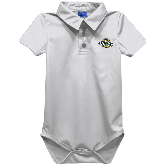 Alaska Anchorage Seawolves Embroidered White Solid Knit Boys Polo Bodysuit