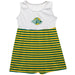 Alaska Anchorage Seawolves Vive La Fete Girls White Game Day Sleeveless Tank Dress Green Stripes on Skirt