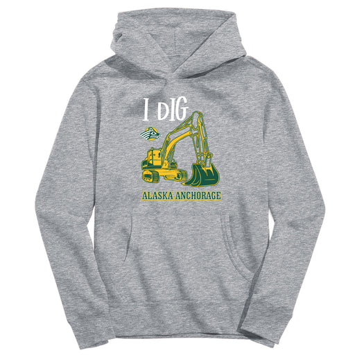 Alaska Anchorage Seawolves Vive La Fete Excavator Grey Cotton Hoodie