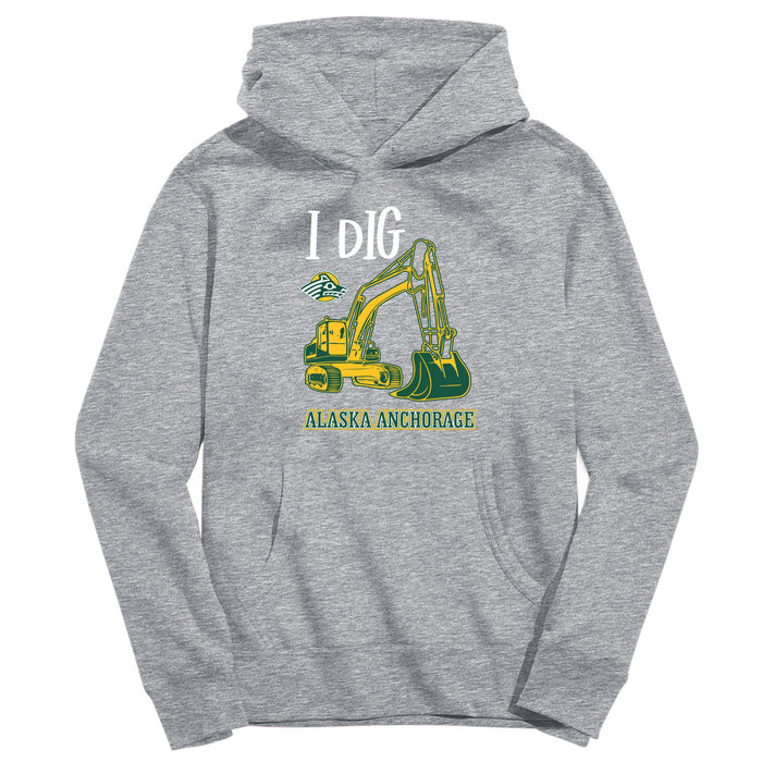 Alaska Anchorage Seawolves Vive La Fete Excavator Grey Cotton Hoodie