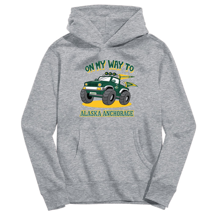 Alaska Anchorage Seawolves Vive La Fete On My Way Monster Truck Grey Cotton Hoodie