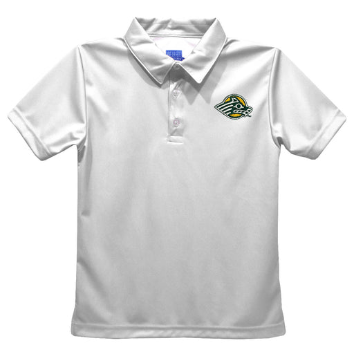 Alaska Anchorage Seawolves Embroidered White Short Sleeve Polo Box Shirt
