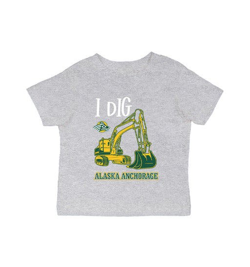 Alaska Anchorage Seawolves Vive La Fete Excavator Grey Cotton Short Sleeve Tee