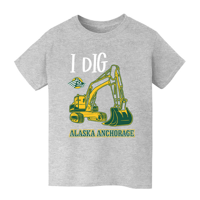 Alaska Anchorage Seawolves Vive La Fete Excavator Grey Cotton Short Sleeve Tee
