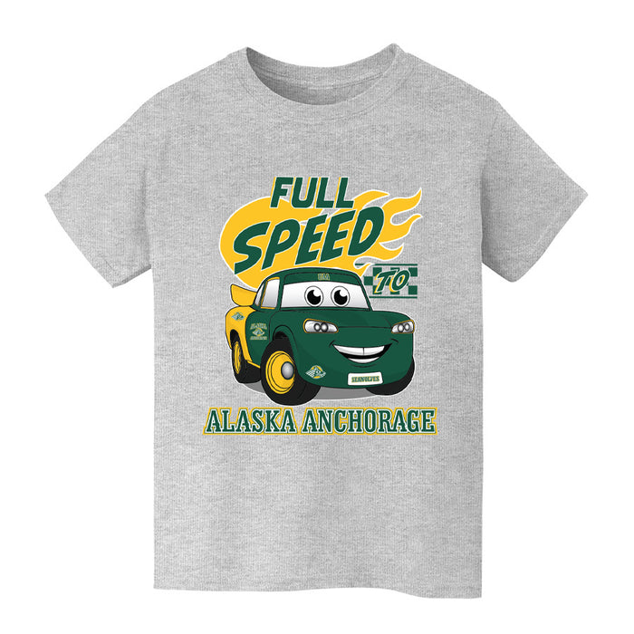 Alaska Anchorage Seawolves Vive La Fete Full Speed Grey Cotton Short Sleeve Tee