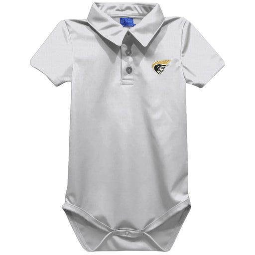 Anderson Trojans Embroidered White Solid Knit Boys Polo Bodysuit