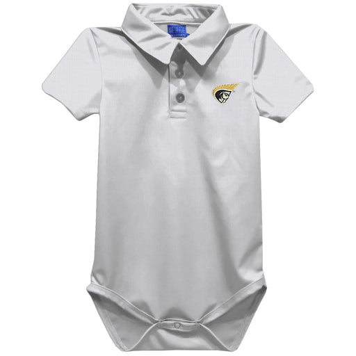 Anderson Trojans Embroidered White Solid Knit Boys Polo Bodysuit