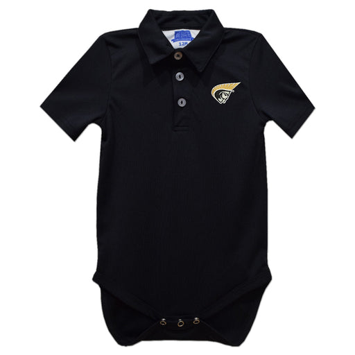 Anderson Trojans Embroidered Black Solid Knit Boys Polo Bodysuit