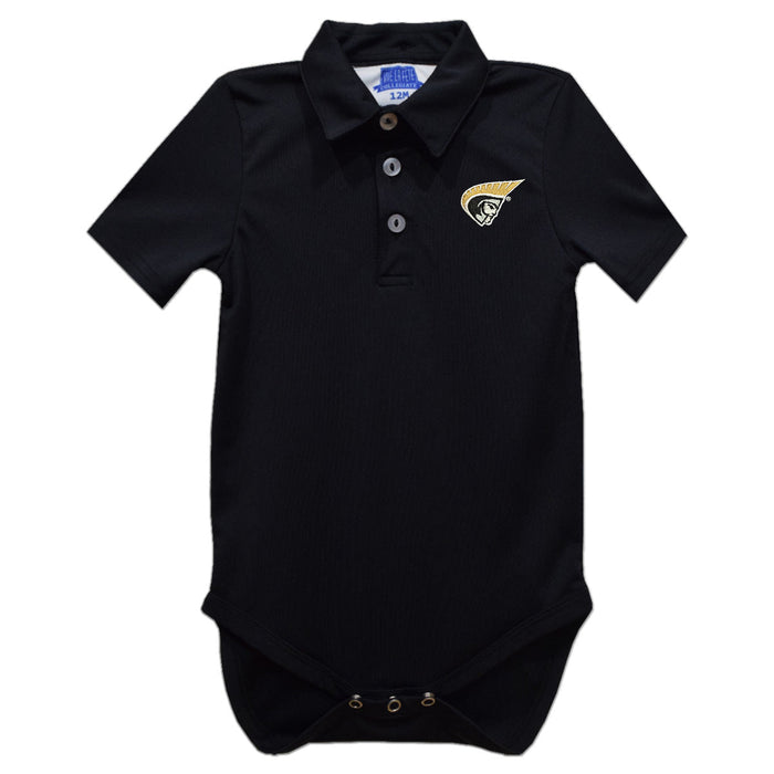 Anderson Trojans Embroidered Black Solid Knit Boys Polo Bodysuit