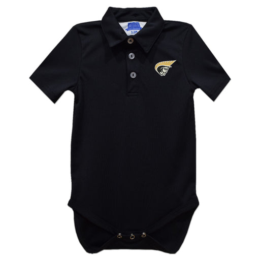Anderson Trojans Embroidered Black Solid Knit Boys Polo Bodysuit