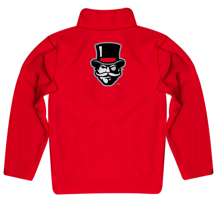 Austin Peay State University Governors Vive La Fete Game Day Solid Red Quarter Zip Pullover Sleeves - Vive La Fête - Online Apparel Store