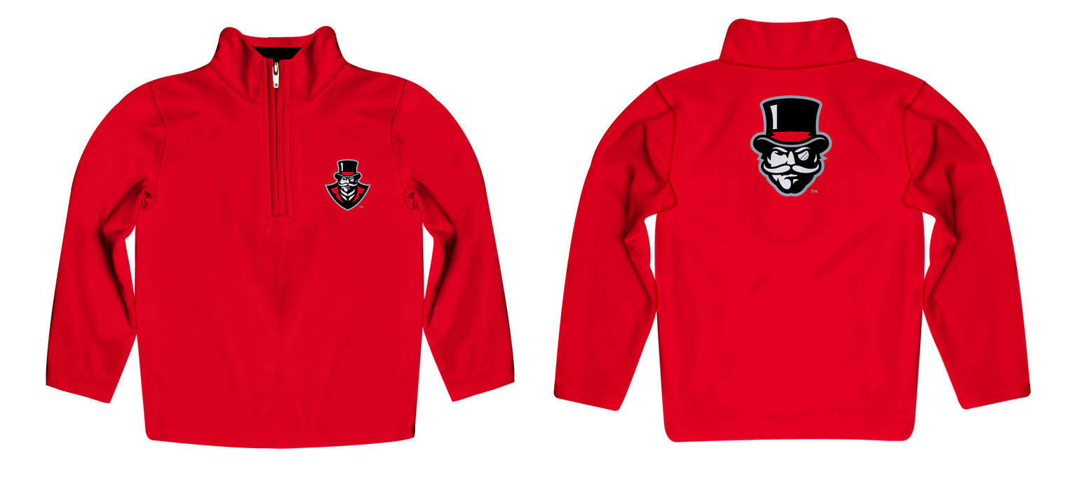 Austin Peay State University Governors Vive La Fete Game Day Solid Red Quarter Zip Pullover Sleeves - Vive La Fête - Online Apparel Store