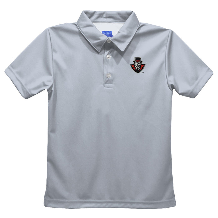 Austin Peay State University Governors Embroidered Gray Short Sleeve Polo Box Shirt