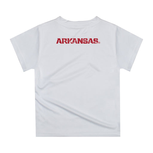 Arkansas Razorbacks Original Dripping Football Helmet White T-Shirt by Vive La Fete - Vive La Fête - Online Apparel Store
