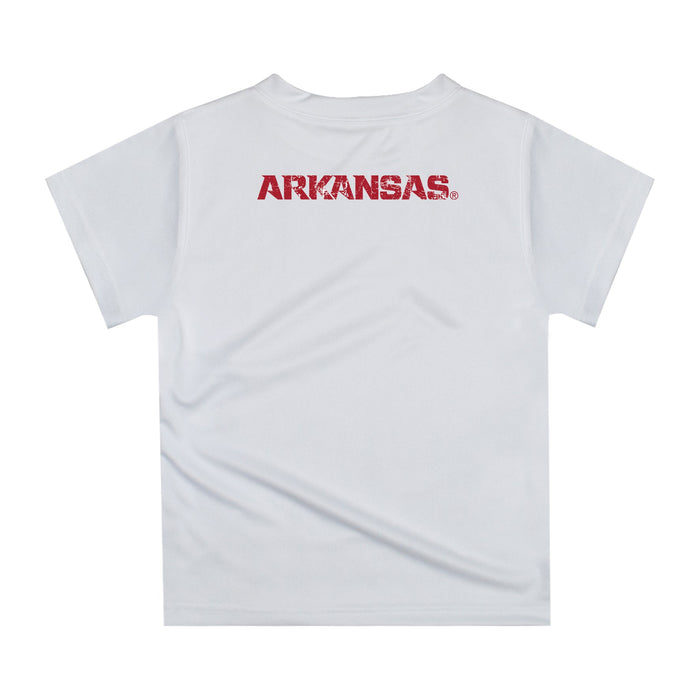 Arkansas Razorbacks Original Dripping Football Helmet White T-Shirt by Vive La Fete - Vive La Fête - Online Apparel Store
