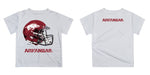 Arkansas Razorbacks Original Dripping Football Helmet White T-Shirt by Vive La Fete - Vive La Fête - Online Apparel Store