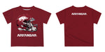 Arkansas Razorbacks Original Dripping Football Helmet Red T-Shirt by Vive La Fete - Vive La Fête - Online Apparel Store