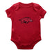 Arkansas Razorbacks Cotton Short Sleeve Bodysuit Red