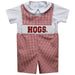 Arkansas Razorbacks Smocked Red Gingham Jon Jon and Short Sleeve White Shirt