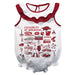 Arkansas Razorbacks  White Hand Sketched Vive La Fete Impressions Artwork Sleeveless Ruffle Onesie Bodysuit