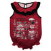 Arkansas Razorbacks  Cardinal Hand Sketched Vive La Fete Impressions Artwork Sleeveless Ruffle Onesie Bodysuit
