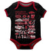 Arkansas Razorbacks Hand Sketched Vive La Fete Impressions Artwork Infant Black Short Sleeve Onesie Bodysuit