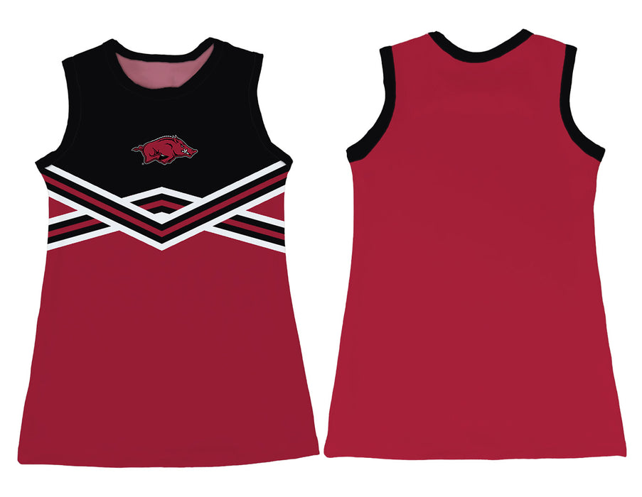 Arkansas Razorbacks Sleeveless Cheerleader A Line Dress Black and Red - Vive La Fête - Online Apparel Store