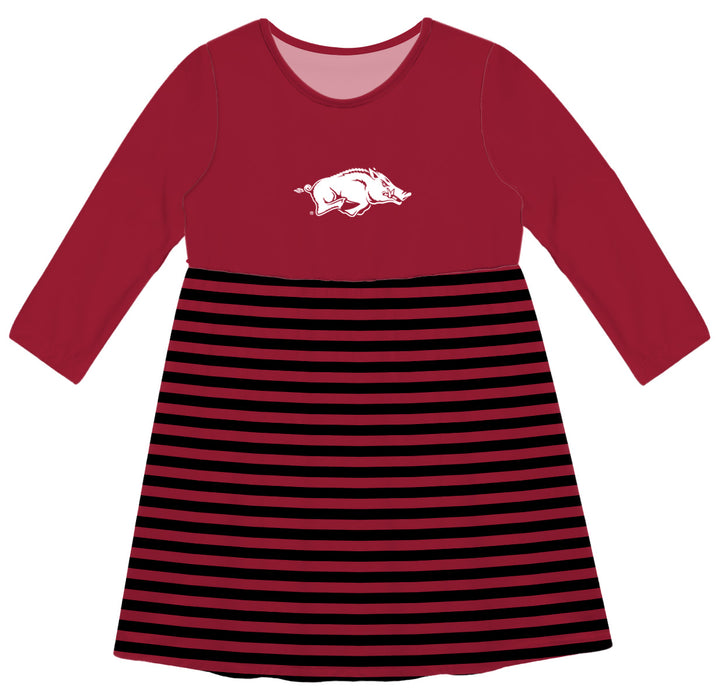 Arkansas Razorbacks Vive La Fete Girls Game Day Long Sleeve Red Stripe on Skirt - Vive La Fête - Online Apparel Store