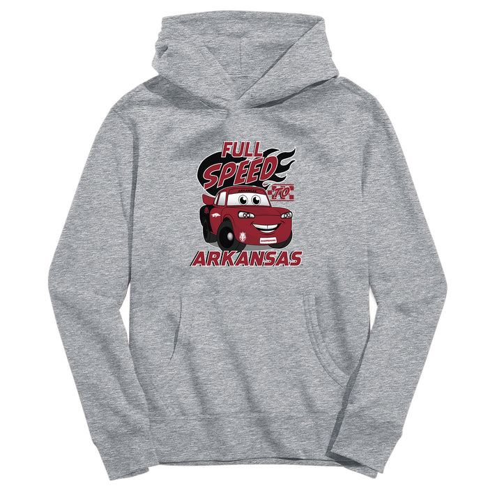 Arkansas Razorbacks Full Speed Heather Grey Cotton Youth Hoodie