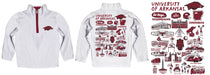 Arkansas Razorbacks Hand Sketched Vive La Fete Impressions Artwork White Boys Quarter Zip Pullover V1 - Vive La Fête - Online Apparel Store