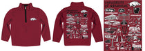 Arkansas Razorbacks Hand Sketched Vive La Fete Impressions Artwork Cardinal Boys Quarter Zip Pullover V1 - Vive La Fête - Online Apparel Store