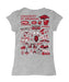 Arkansas Razorbacks Hand Sketched Vive La Fete Impressions Artwork Grey Girls Cotton Short Sleeve Tee - Vive La Fête - Online Apparel Store