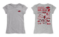 Arkansas Razorbacks Hand Sketched Vive La Fete Impressions Artwork Grey Girls Cotton Short Sleeve Tee - Vive La Fête - Online Apparel Store