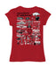 Arkansas Razorbacks Hand Sketched Vive La Fete Impressions Artwork Red Girls Cotton Short Sleeve Tee - Vive La Fête - Online Apparel Store
