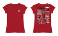 Arkansas Razorbacks Hand Sketched Vive La Fete Impressions Artwork Red Girls Cotton Short Sleeve Tee - Vive La Fête - Online Apparel Store