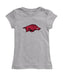 Arkansas Razorbacks Girl´s Fitted Cotton T-shirt Grey