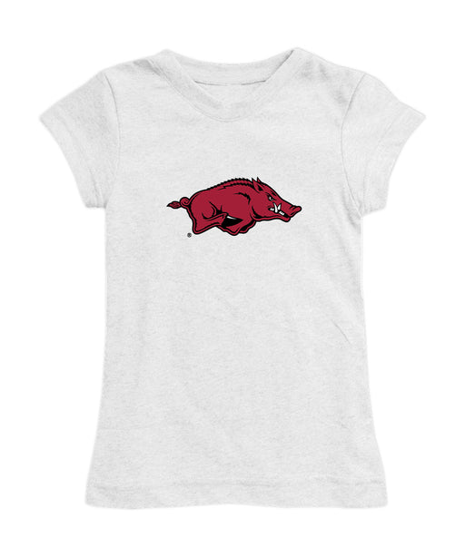 Arkansas Razorbacks Girl´s Fitted Cotton T-shirt White