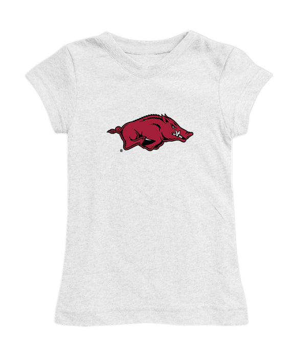 Arkansas Razorbacks Girl´s Fitted Cotton T-shirt White