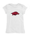 Arkansas Razorbacks Girl´s Fitted Cotton T-shirt White