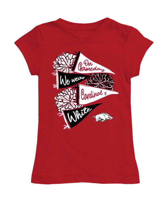 Arkansas Razorbacks Girl´s Fitted Cotton T-shirt Red