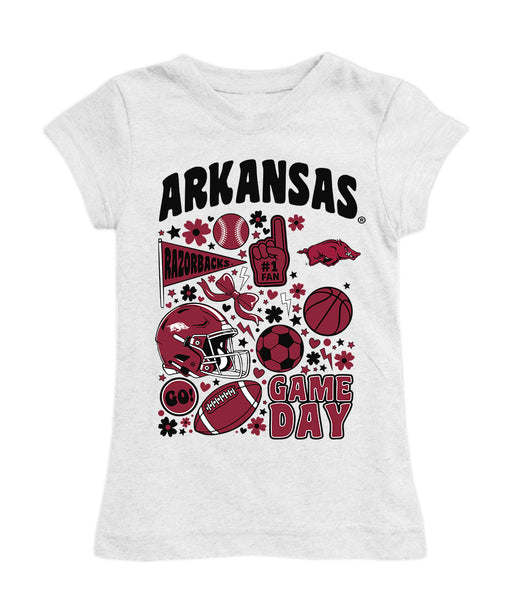 Arkansas Razorbacks Girl´s Fitted Cotton T-shirt White