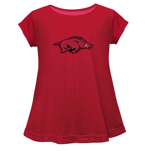 Arkansas Razorbacks Short Sleeve Youth Cotton Top Red