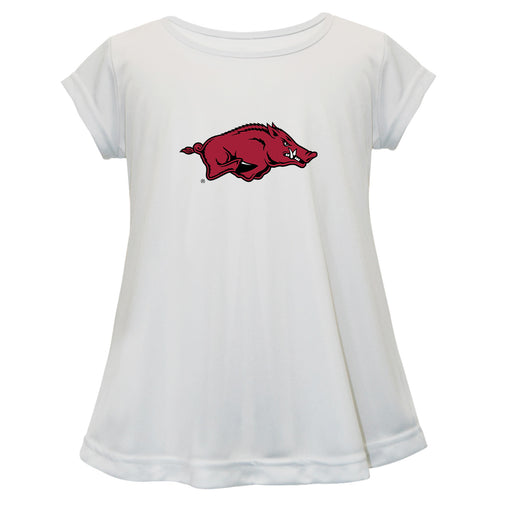 Arkansas Razorbacks Short Sleeve Youth Cotton Top White
