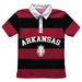 Arkansas Razorbacks Stripes Short Sleeve Polo Box Shirt Red and Black - Vive La Fête - Online Apparel Store