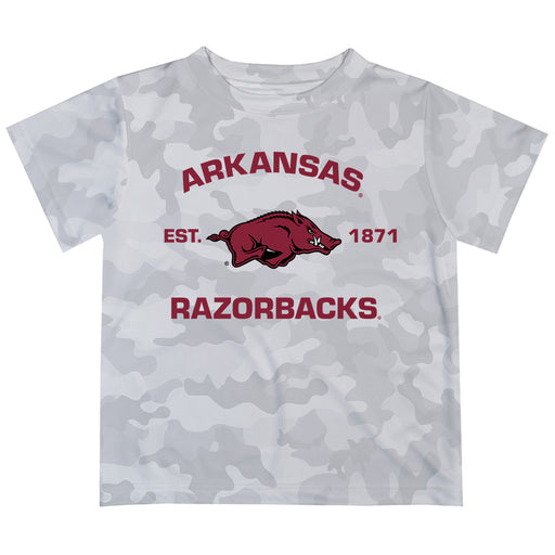 Arkansas Razorbacks T-Shirt CAMO Light Grey by Vive La Fete