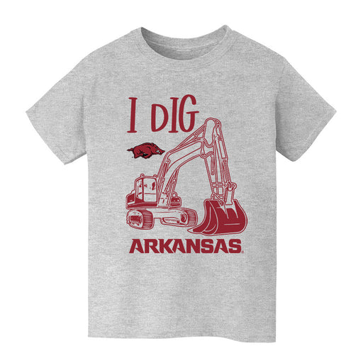 Arkansas Razorbacks Vive La Fete Excavator Heather Grey Cotton Short Sleeve Tee
