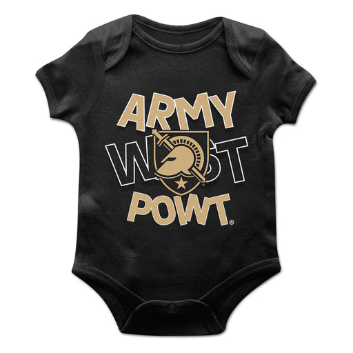 US Military ARMY Black Knights Vive La Fete Infant Game Day Black Short Sleeve Bodysuit