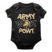 US Military ARMY Black Knights Vive La Fete Infant Game Day Black Short Sleeve Bodysuit