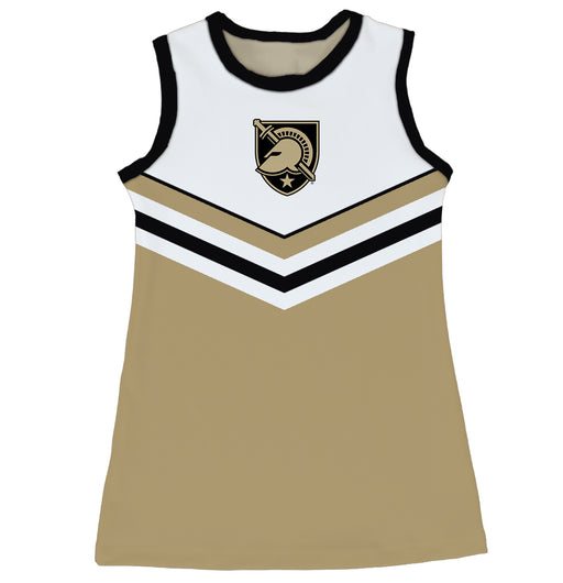 US Military ARMY Black Knights Sleeveless Cheerleader A Line Dress White and Gold