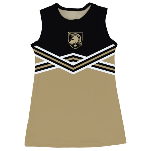 US Military ARMY Black Knights Sleeveless Cheerleader A Line Dress Black and Gold